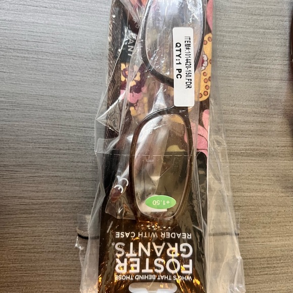 Foster Grant Women's Floral Reader Glasses +1.5 with Case - Picture 8 of 8